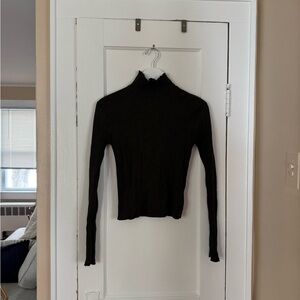 Zara Olive Ribbed Knit Top